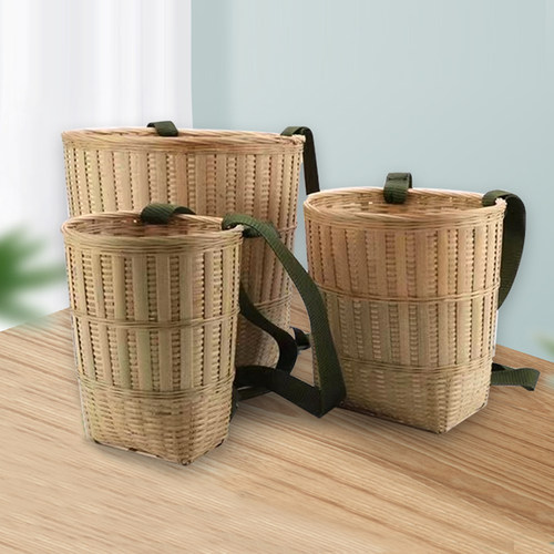 竹编背篓精编采摘竹筐特大号收纳