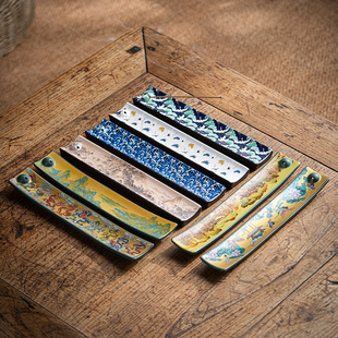 陶瓷线香香插香座中式 线香炉斜香插香托插香摆件沉香檀香线香底座