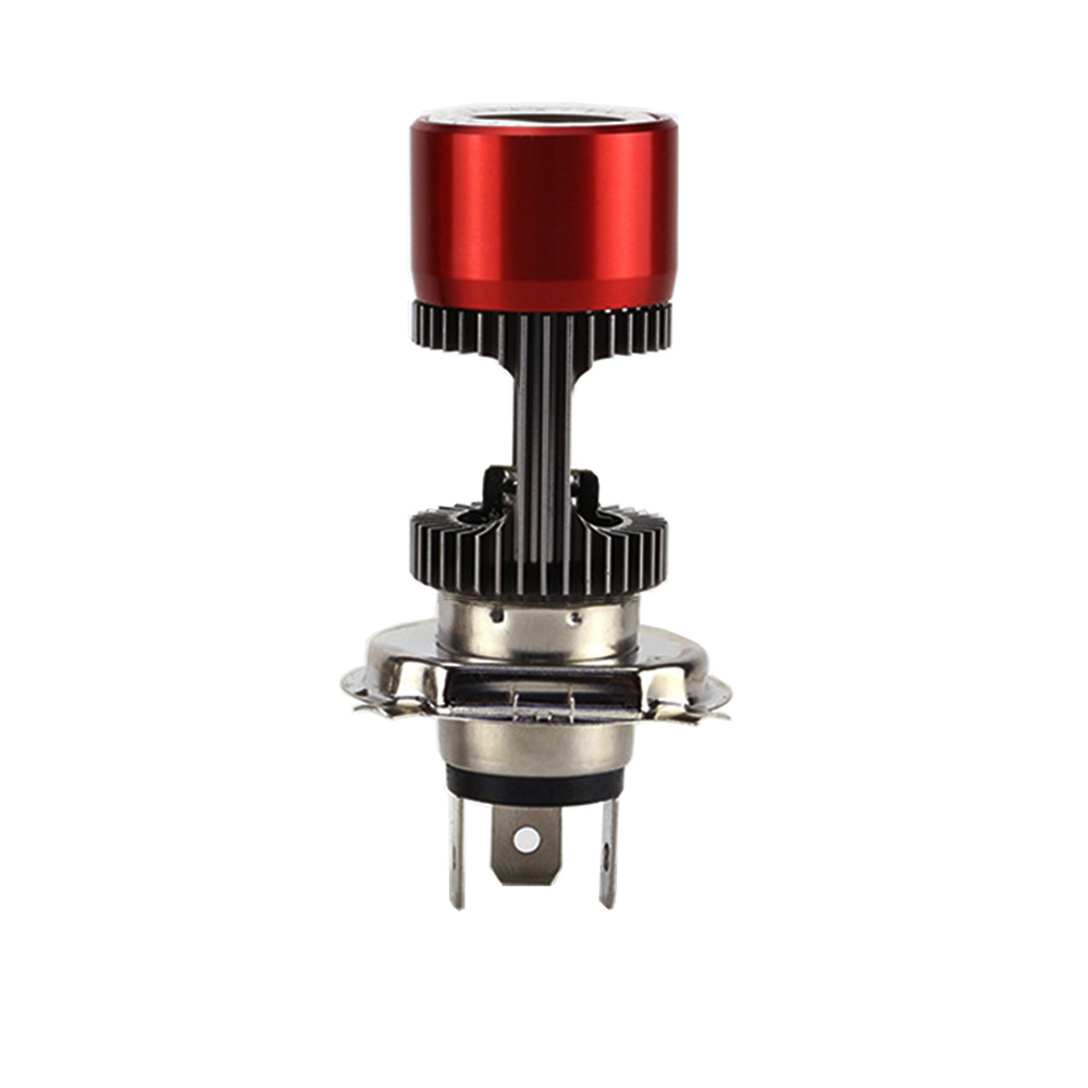 摩托车大灯 电瓶车大灯H4三抓Ba20D两抓带风扇和天使眼20W远近光