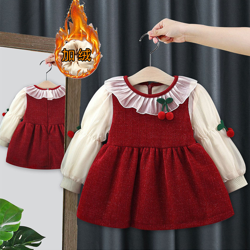 八十个月女宝宝冬装连衣裙加绒小女孩女童巨好看冬装裙子2026新款