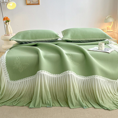 A类新款公主仙女风凉感丝面料480克PE凉感凉豆豆床裙凉席三件套