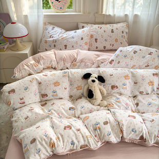 2025 软萌卡通超柔化纤面料单被套单件被罩与三件套四件套