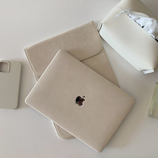 APEEL STUDIO 奶油白麂皮MacBook保护壳Pro16新款Air13电脑内胆包