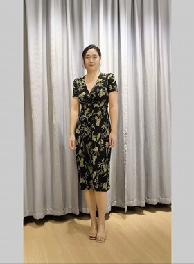 浪漫法式印花优雅女人味显瘦连衣裙夏季新款