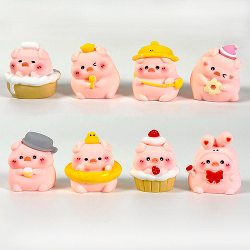可爱小猪猪甜品食玩桌面摆件