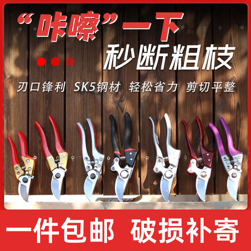 生长魔励 Sk5高强度不锈钢省力修枝剪花艺剪刀果树采摘剪刀大开口