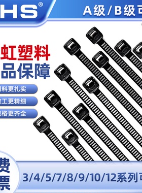 CHS长虹塑料尼龙扎带 户外自锁式扎条固定卡扣捆绑绳紧束线黑白色