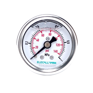 伊莱科YTN-40耐震压力表轴向 G1/8水油液气压负压真空表防抗震1分