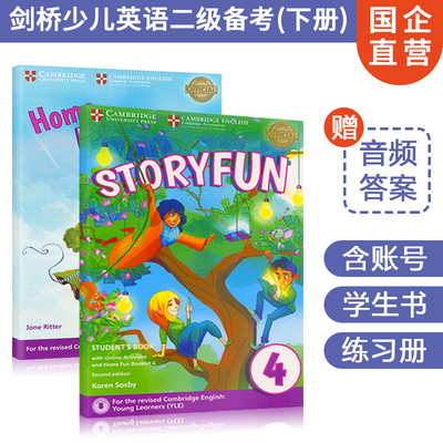 现货  进口原版 剑桥少儿英语 YLE考试 Storyfun for Movers 4 第二版 学生用书带在线练习和家庭册子
