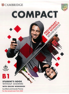 剑桥PET考试Compact Preliminary for Schools Student's Book Without Answers with Online Workbook学生书不带答案带网上练习册