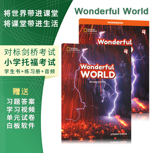 Wonderful World 4级学生书+练习册套装美国小学四年级英语教材美国国家地理National Geographic Learning英文原版进口 剑少考试