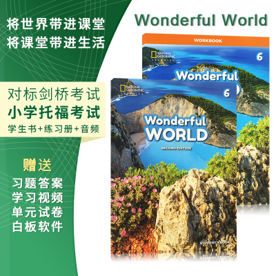 Wonderful World 6级学生书+练习册套装美国小学六年级英语教材美国国家地理National Geographic Learning英文原版进口 KET考试