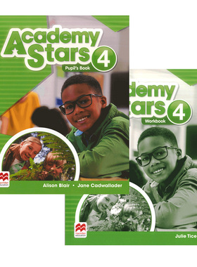 现货 原版麦克米伦少儿英语Academy Stars学院之星 4级 学生书+练习册套装 英语入门零基础英文5-12岁