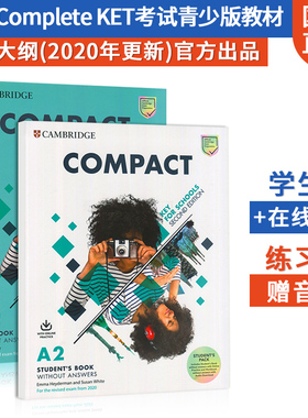 现货 2020年KET考试青少版Compact Key for Schools Student's Book and Workbook书（无音频答案）+在线练习+练习册+音频(无答案)