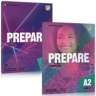 进口原版剑桥中学英语教材Prepare Level 2学生书+练习册+音频 A2 KET考试书