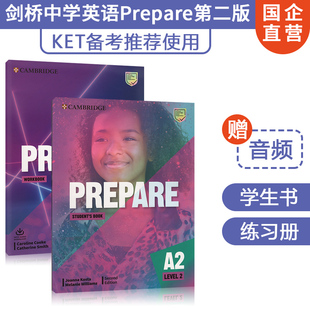 2学生书 Level 练习册 音频 KET考试书 进口原版 剑桥中学英语教材Prepare