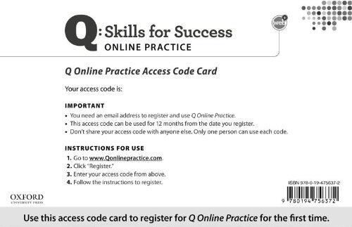 牛津单项阅读写作Q:Skills for Success 读写训练学生在线资源卡