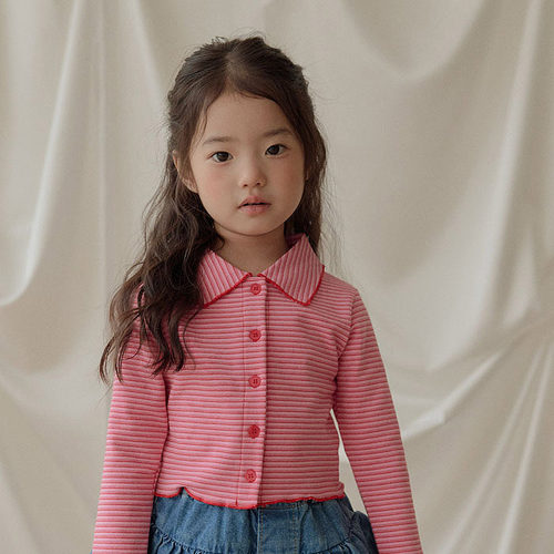 【韩国代购】童装2026秋季新款Melikey女孩儿童长袖衬衫小外套