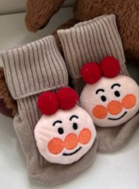 韩国儿童袜子代购OhLaVie冬季2024新款周岁宝宝婴童面包超人袜子