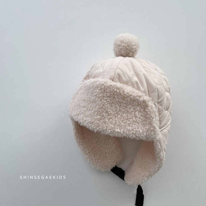 现货韩国儿童帽子2025冬季新款男女孩宝宝百搭小童加绒保暖棉帽