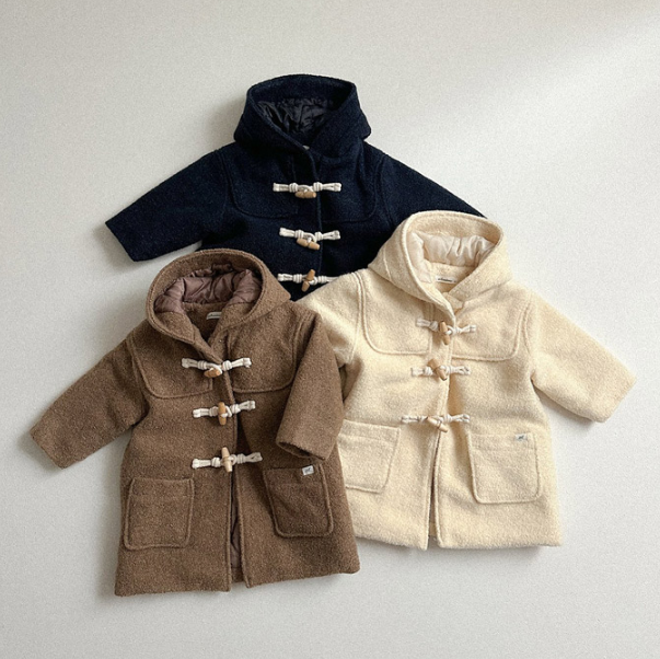 韩国进口童装代购2025冬新款ATOMEME男女孩儿童时尚夹棉长款大衣