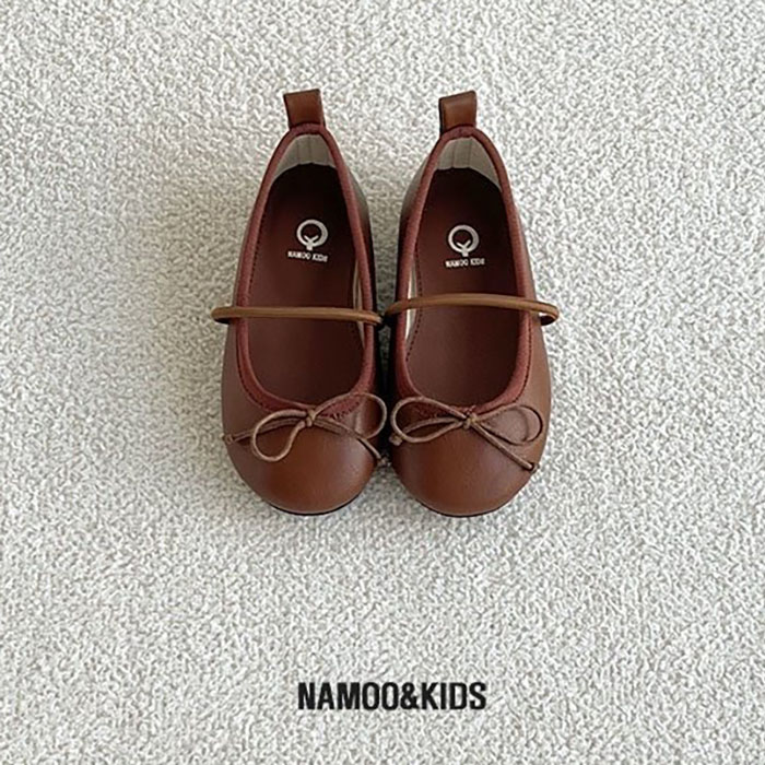 韩国童鞋代购2024秋季新款NAMOO女孩小蝴蝶结百搭平底公主鞋单鞋