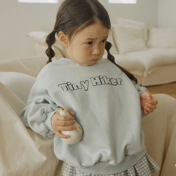 韩国童装代购Tiny Hiker男女孩小童2025冬季新款儿童百搭抓绒卫衣