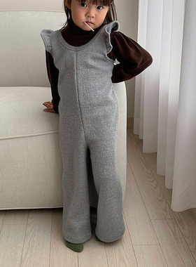 韩国童装代购2025冬季新款puipui女孩小童宝宝时尚儿童连身裤