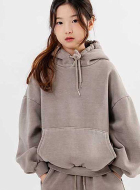 韩国童装代购bucketlist男女孩中大童2025冬季新款儿童抓绒连帽卫