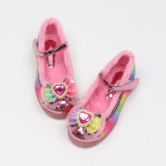 2025冬款韩国童鞋代购ietiio女孩宝宝彩色亮片加绒百搭儿童闪灯鞋