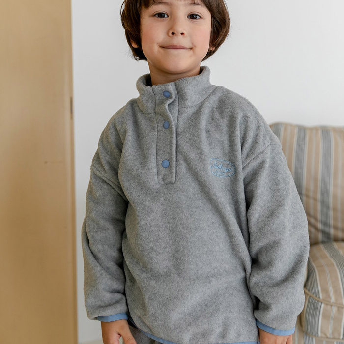 韩国童装代购2025冬新款Apfel男女孩中大童时尚立领休闲绒衣上衣