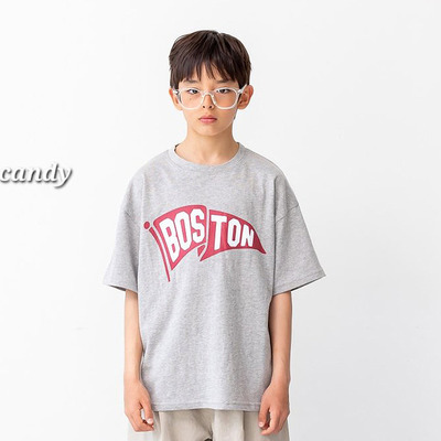 韩国童装代购2026夏季新款cottoncandy时尚男孩中大童短袖宽松T恤