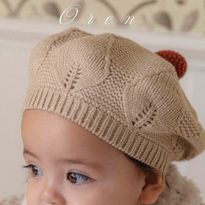 韩国儿童帽子代购2025冬款oren女孩小童宝宝百搭针织婴童帽毛线帽