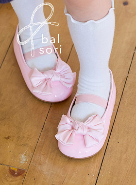 2026春新款韩国童鞋代购balsori女孩百搭甜美蝴蝶结儿童公主皮鞋