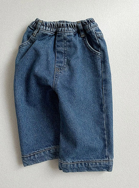 韩国童装代购2025冬新款ATOMEME男女孩宝宝小童百搭儿童牛仔裤子