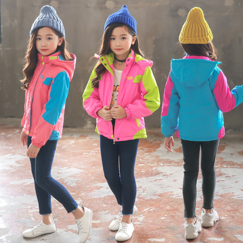 女大童冬装2018新款女童冲锋衣外套加绒加厚儿童夹克衫冬季户外服在类目 童装/婴儿装/亲子装, 外套/夹克/大衣, 普通外套中 - 来自Buy2taobao.com提供专业的淘宝代购服务