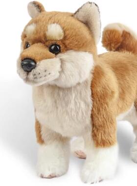 28CM 可爱狗狗玩偶 仿真日本柴犬公仔 站姿狗狗毛绒玩具 仿真动物