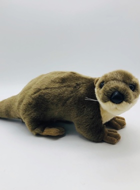 好品质 欧洲仿真水獭公仔可爱水獭玩偶仿真野生动物毛绒玩具