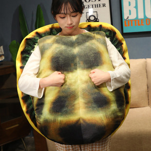 仿真乌龟壳抱枕可穿玩偶毛绒玩具搞怪王八龟壳背心靠垫表演道具女