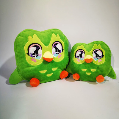 Duolingo多邻国布娃娃猫头鹰周边毛绒玩具儿童睡觉抱枕玩偶女礼物