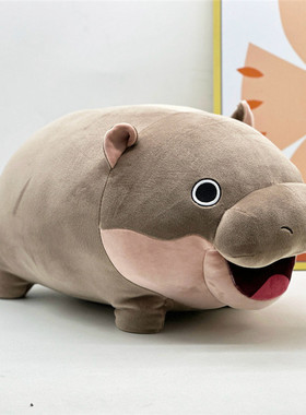泰国考丘小矮侏儒河马弹跳猪毛绒玩具公仔儿童安抚玩偶抱枕摆件女