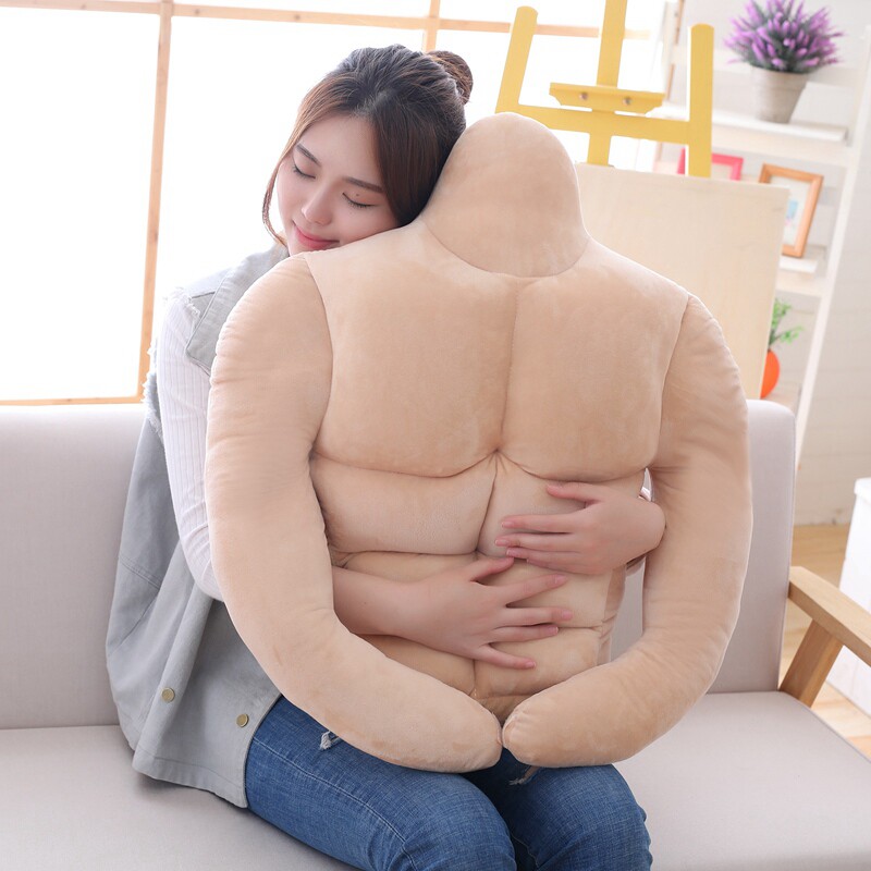 男朋友抱枕床上抱着睡觉肌肉男靠枕床头靠背垫枕头爱情公寓同款女