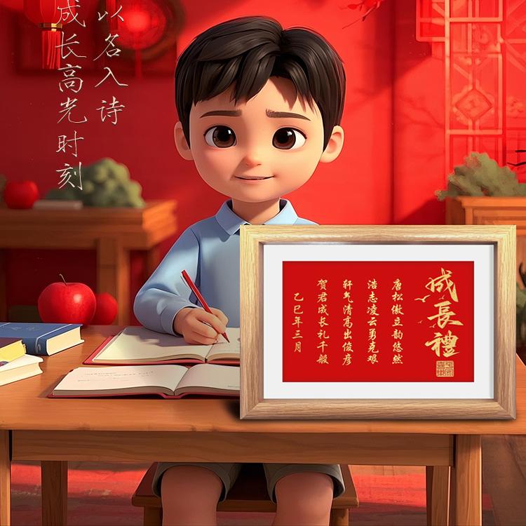 成长礼十岁生日礼物专属藏头诗相框儿童创意纪念品提供名字可定制
