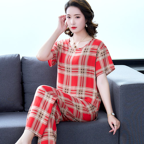 中年妈妈女士棉绸薄款宽松大码