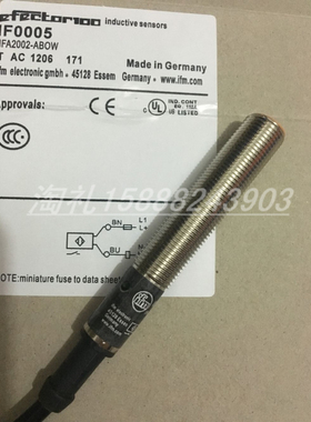 全新易福门电感式接近开关IF6037  IFB3002-BPKG/V4A/2M ZH传感器