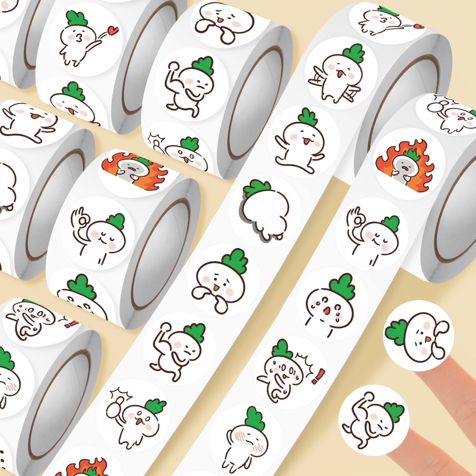 1500贴萝卜表情包卷卷贴talkmarker绿萝卜创意卡通趣味玩具封口贴,3C数码配件,笔记本个性小贴纸,淘宝优惠券,粉丝福利购,淘宝优惠卷