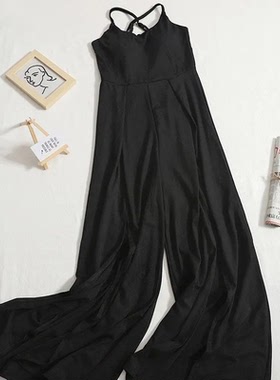 清仓捡漏专柜撤回特大码胖mm300斤抹胸吊带连衣裤螺纹阔腿长裤女