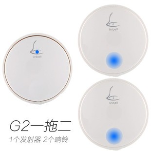 领普自发电门铃 清仓 无线家用远距离别墅公寓圆形高档门铃一拖二