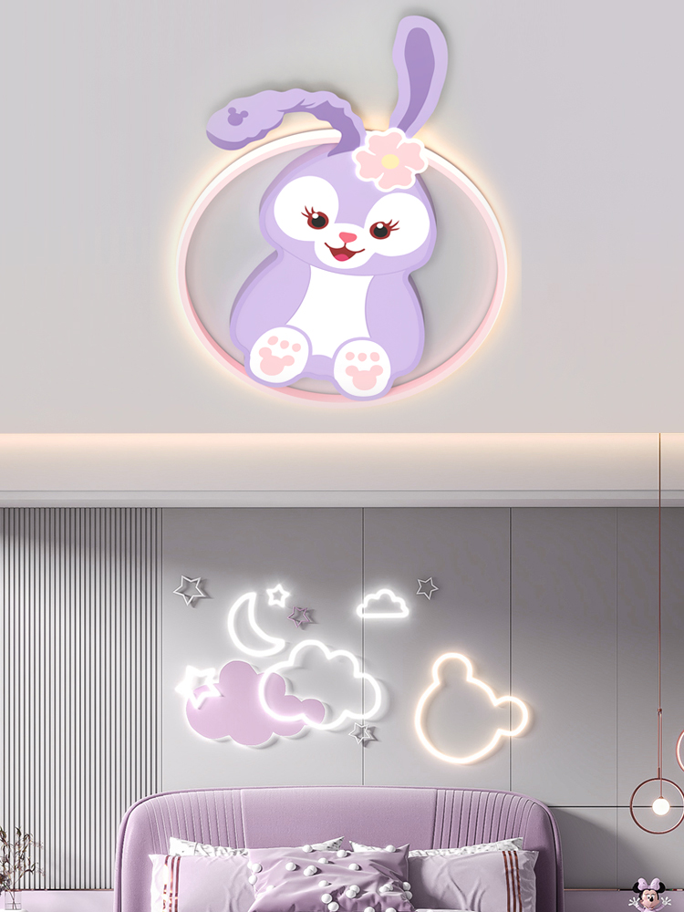 儿童房灯兔子女孩女童公主房间卧室吸顶灯简约可爱创意卡通护眼灯