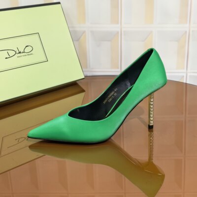 6305/7CM真丝清仓撤柜断码处理时尚百搭细跟尖头女士新款气质高蓝